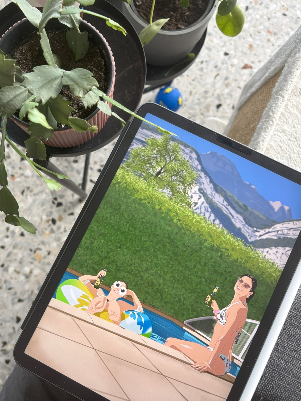 Illustration digitale amies